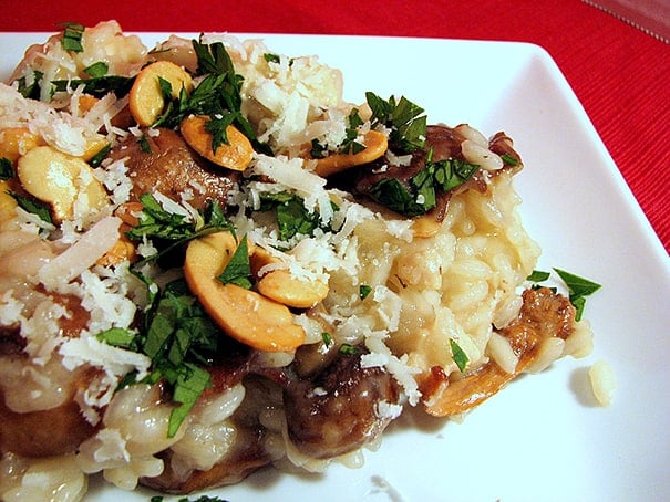 Chicken, Mushroom and Cashew Risotto | www.tasteandtellblog.com