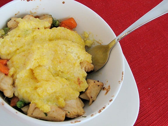 Tarragon Cream Chicken and Polenta Pot Pie | www.tasteandtellblog.com