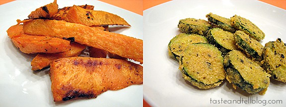 Oven Baked Sweet Potato Fries & Zucchini Coins | Taste and Tell Oven Baked Sweet Potato Fries & Zucchini Coins | Taste and Tell