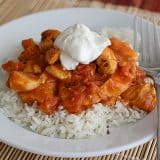 Spicy Peanut Chicken Over Rice