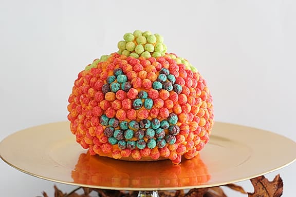 Trix-y Jack-o-Lantern Cake | www.tasteandtellblog.com