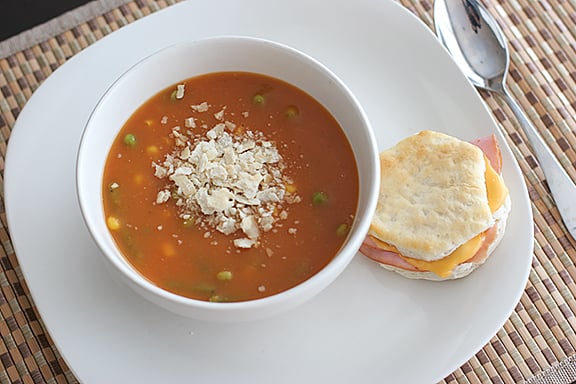 Two-Potato Vegetable Soup | www.tasteandtellblog.com