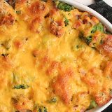 Broccoli, Cheddar and Ham Strata