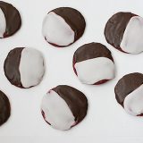 Red Velvet Black and White Cookies | www.tasteandtellblog.com