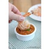 Baked Coconut Shrimp with Basil-Peach Sauce