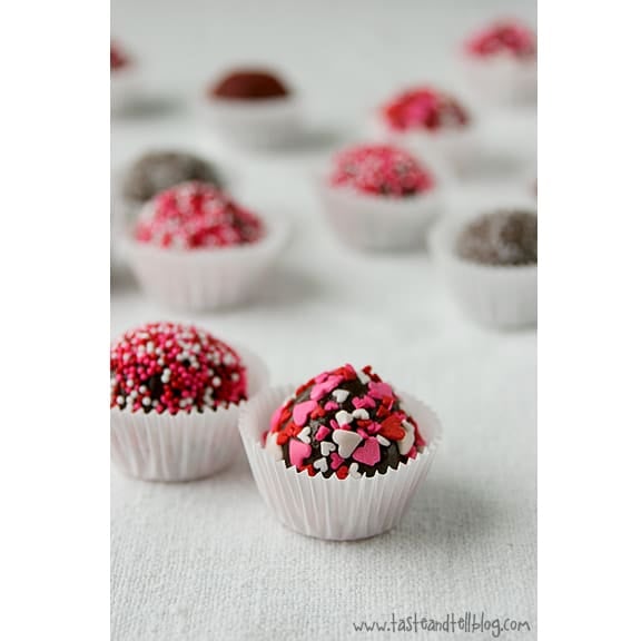 Raspberry Surprise Chocolate Truffles in wrappers