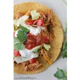 Slow Cooker Chicken Tostadas | www.tasteandtellblog.com
