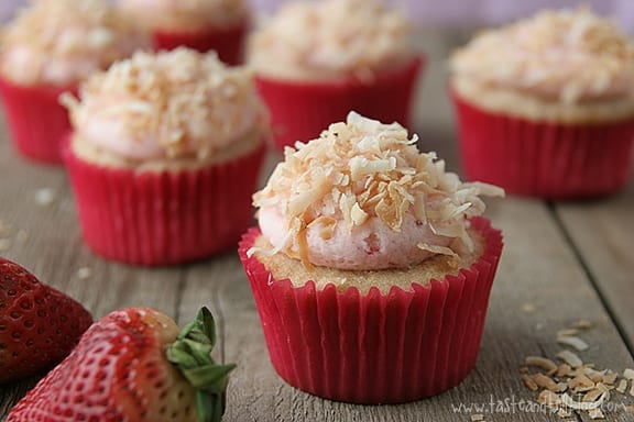 Strawberry Colada Cupcakes | www.tasteandtellblog.com