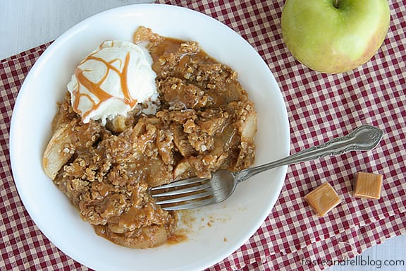 Caramel Apple Crisp | www.tasteandtellblog.com Caramel Apple Crisp | www.tasteandtellblog.com