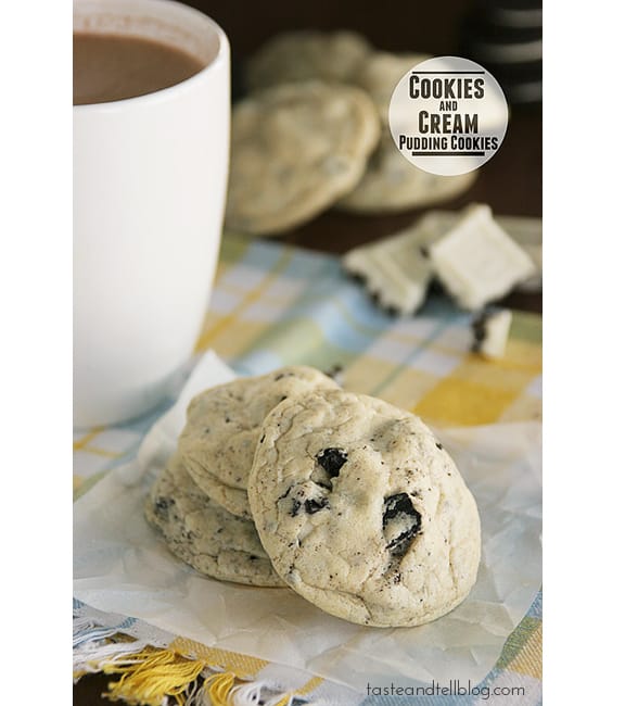 Cookies and Cream Pudding Cookies | www.tasteandtellblog.com