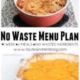 No Waste Menu Plan
