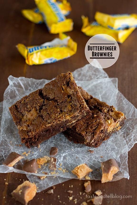 Butterfinger Brownies | www.tasteandtellblog.com Butterfinger Brownies | www.tasteandtellblog.com