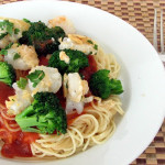 Crispy Parmesan Shrimp with Spaghetti