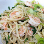 Leeky Linguine with Shrimp