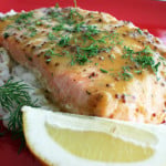 Cookbook of the Month Recipe – Roasted Salmon with Sweet-N-Hot Mustard Glaze
