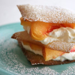 Cookbook of the Month Recipe – Peach Napoleons with Sugared Wonton Wrapprs