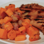 Sweet Potato Hash with Bacon and Honey Soy Chicken