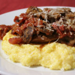 Steaks with Tomato-Mushroom Ragu