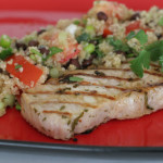 Grilled Pork Chops and Black-Bean & Tomato Quinoa