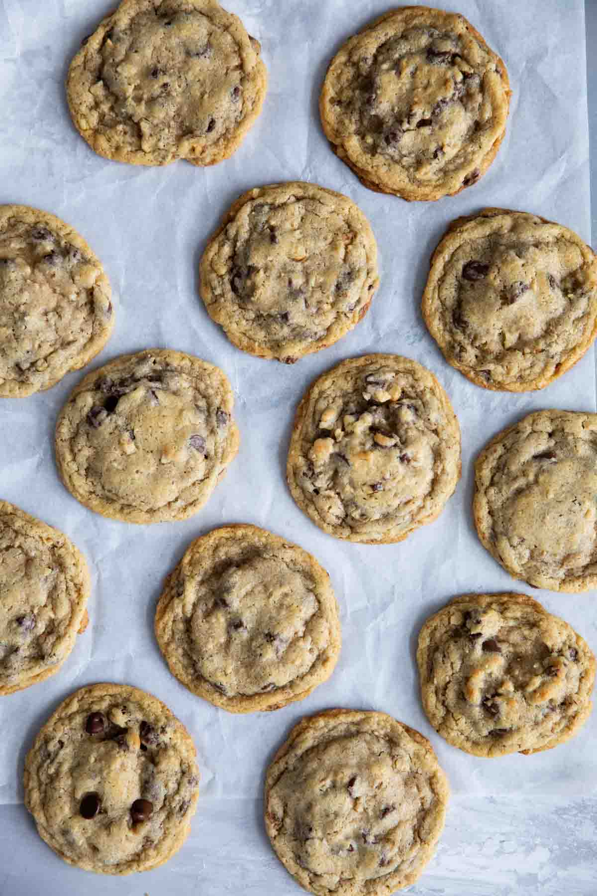 Doubletree Cookie Recipe on parchment paper