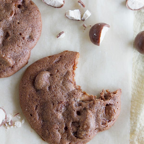 chocolate cookie with a bite taken out