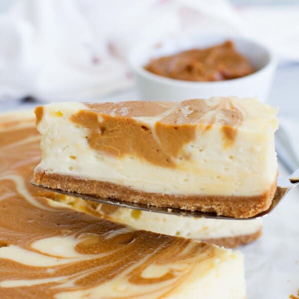 Slice of Dulce de Leche Cheesecake