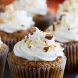 Carrot Cake Cupcakes on a baking tray