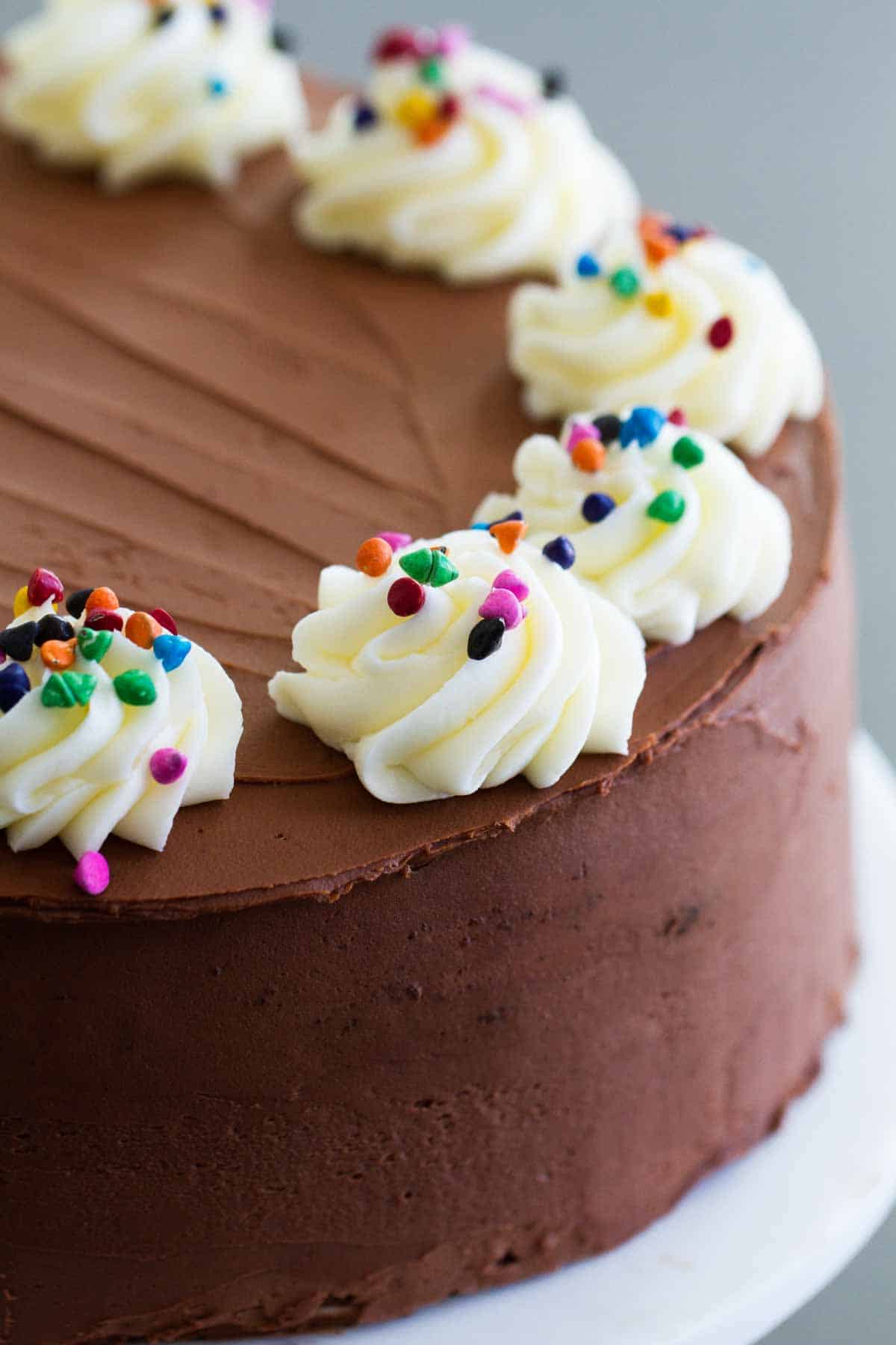 close up of Double Chocolate Cake