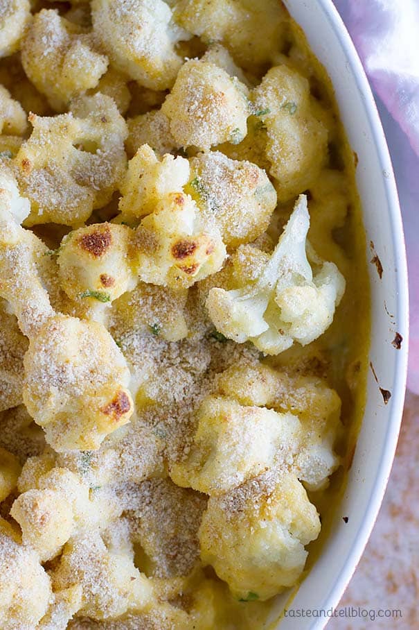 Cheddar Cauliflower Gratin