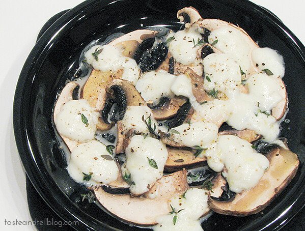 Sliced Mushrooms with Melted Mozzarella and Thyme | www.tasteandtellblog.com