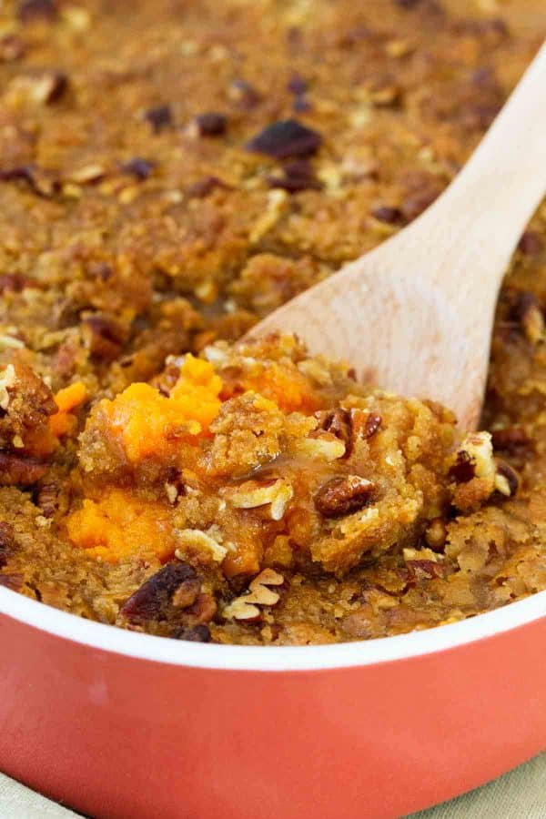 Sweet Potato Casserole with Pecan Topping