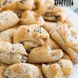 Bacon and Cream Cheese Crescent Appetizer Recipe with text overlay.