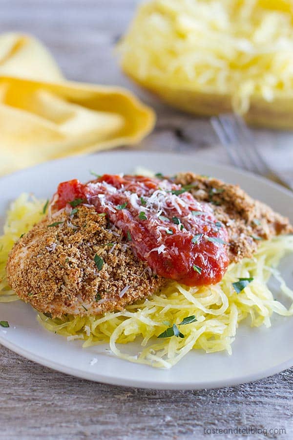 A healthier alternative to the well known fried Chicken Parmesan, this Baked Chicken Parmesan is crispy and juicy and will leave you just as satisfied!