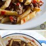 Beef short ribs are simmered in an easy tomato sauce for this Slow Simmered Short Rib Sauce with Pasta. It’s perfect for a Sunday supper!