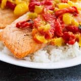 Salmon with Mango and Roasted Red Pepper