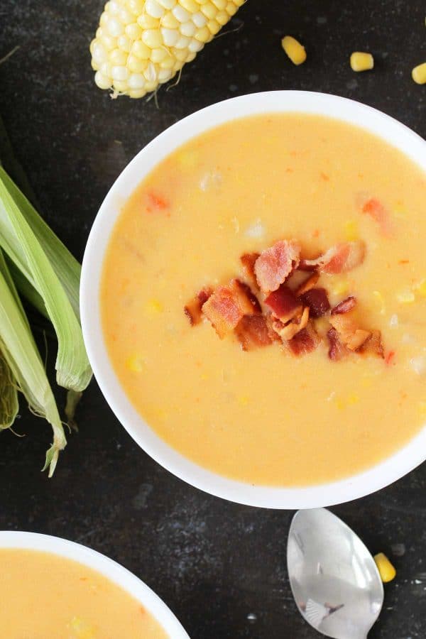 Corn Chowder with Bacon - make with fresh or frozen corn