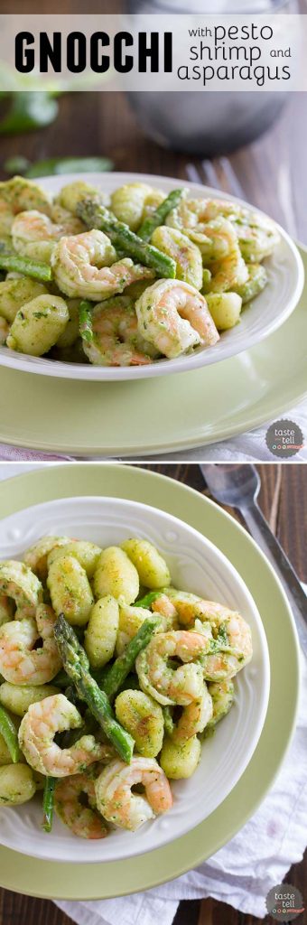 Easy enough for a weeknight meal, but impressive enough for company, this Gnocchi with Pesto, Shrimp and Asparagus is packed with flavor and done in less than 30 minutes!