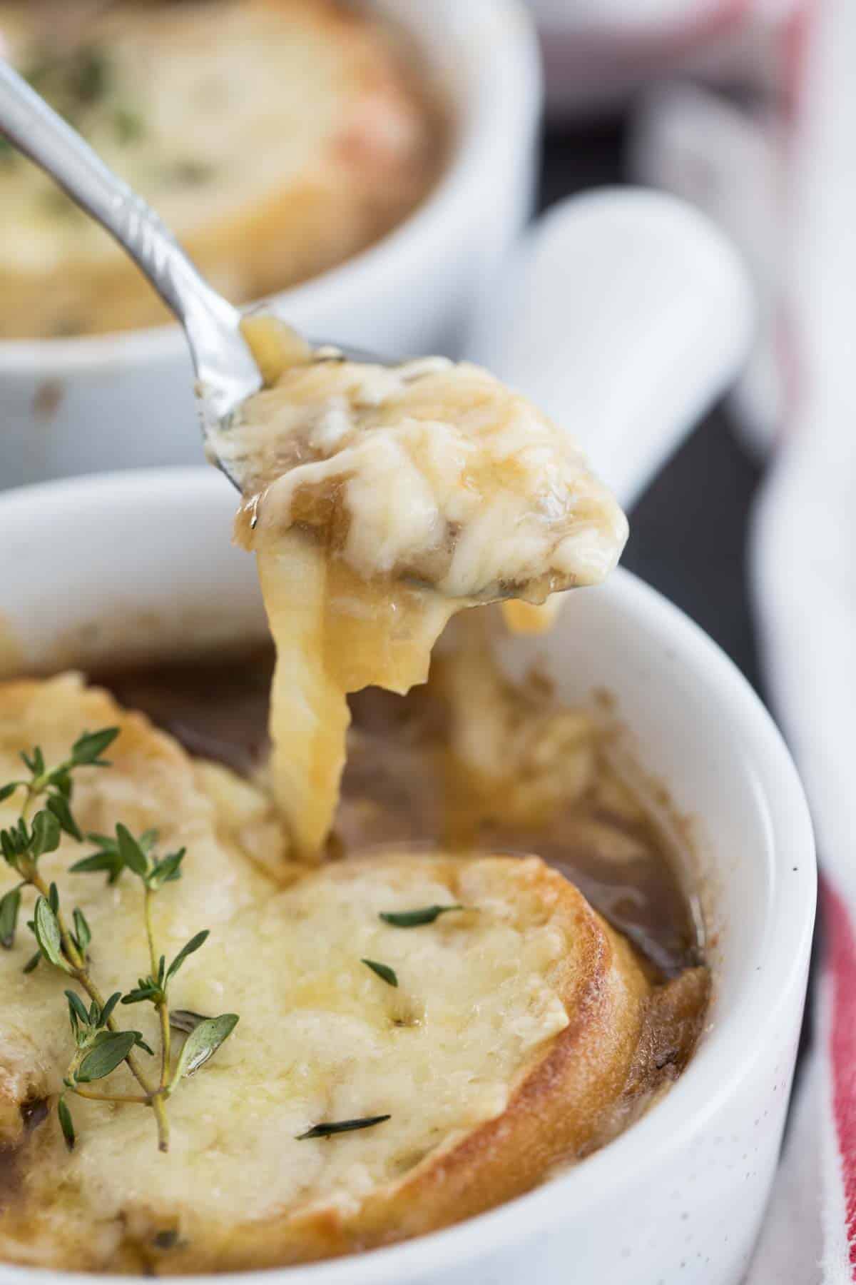 spoonful of French onion soup