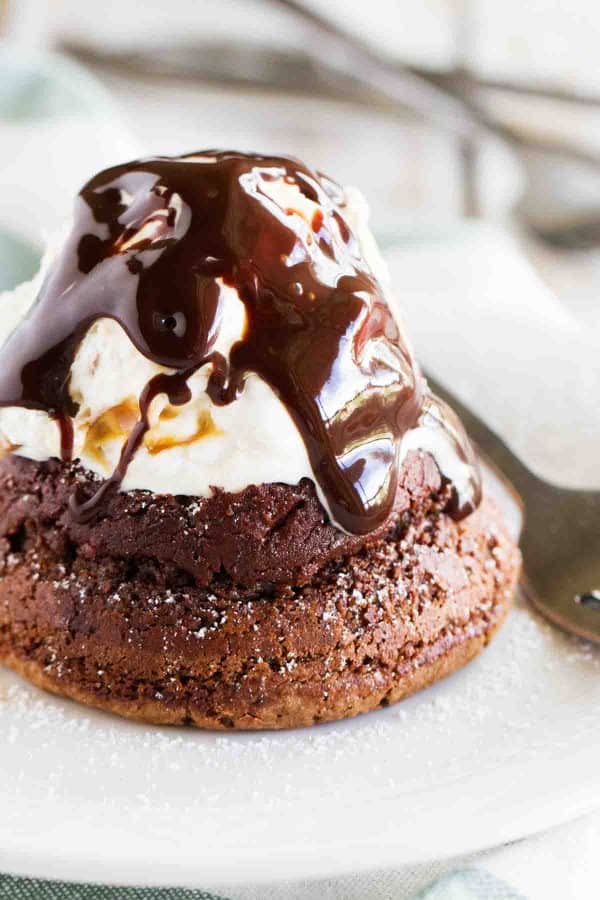 You can’t beat a classic! This Chocolate Molten Lava Cake is a rich chocolate cake with a liquid molten center. Best served with ice cream!