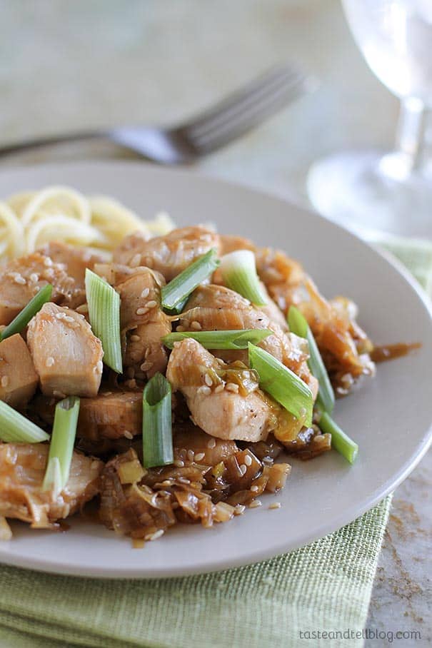 Stir Fry Chicken with Sesame and Leeks - an easy dinner recipe that is done in 30 minutes.