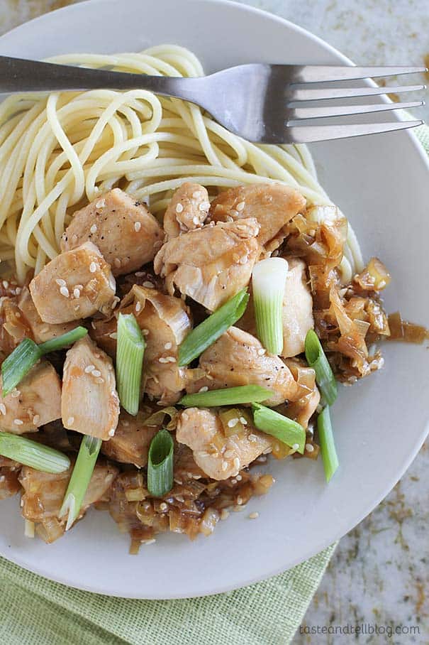 Stir Fry Chicken with Sesame and Leeks - a delicious and easy weeknight dinner idea.