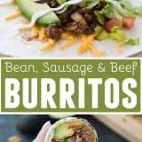 Easy Bean, Sausage and Beef Burrito Recipe