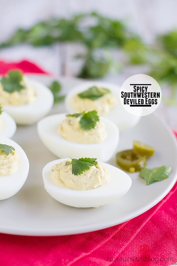 Spicy Southwestern Deviled Eggs on Taste and Tell