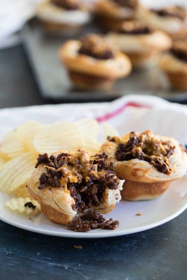 BBQ Beef Biscuit Cups on a plate
