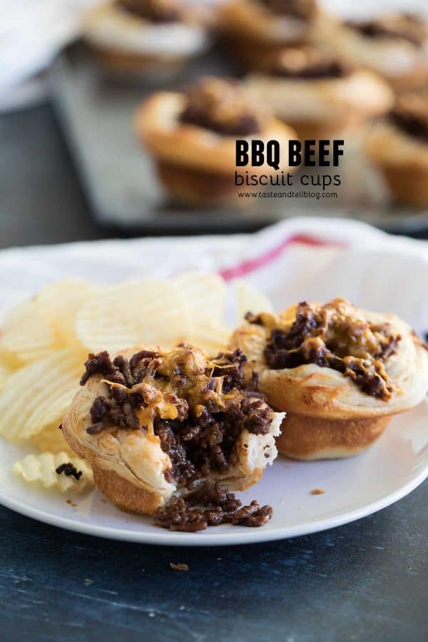 Easy BBQ Beef Biscuit Cups Ground Beef Recipes Taste and Tell