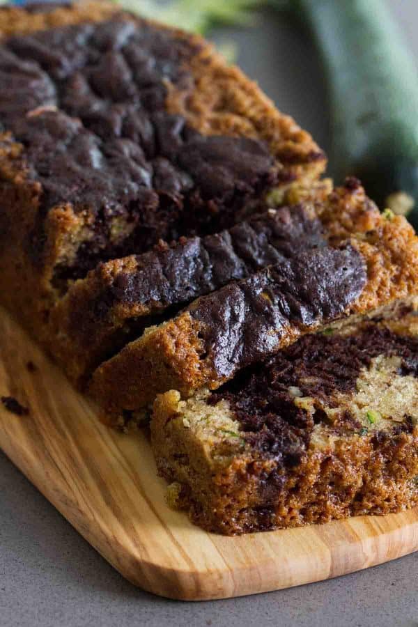 Sliced Loaf of Chocolate Zucchini Bread