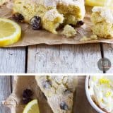 Tender and flaky, these Lemon Scones with Nutmeg and Cherries are not too sweet and perfect for breakfast or brunch. Served with a creamy spread, these scones are irresistible!
