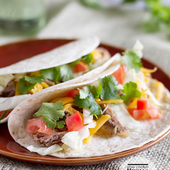 Slow Cooker Mexican Pork Roast Tacos on Taste and Tell