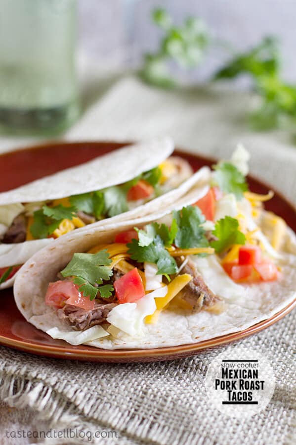 Slow Cooker Mexican Pork Roast Tacos on Taste and Tell