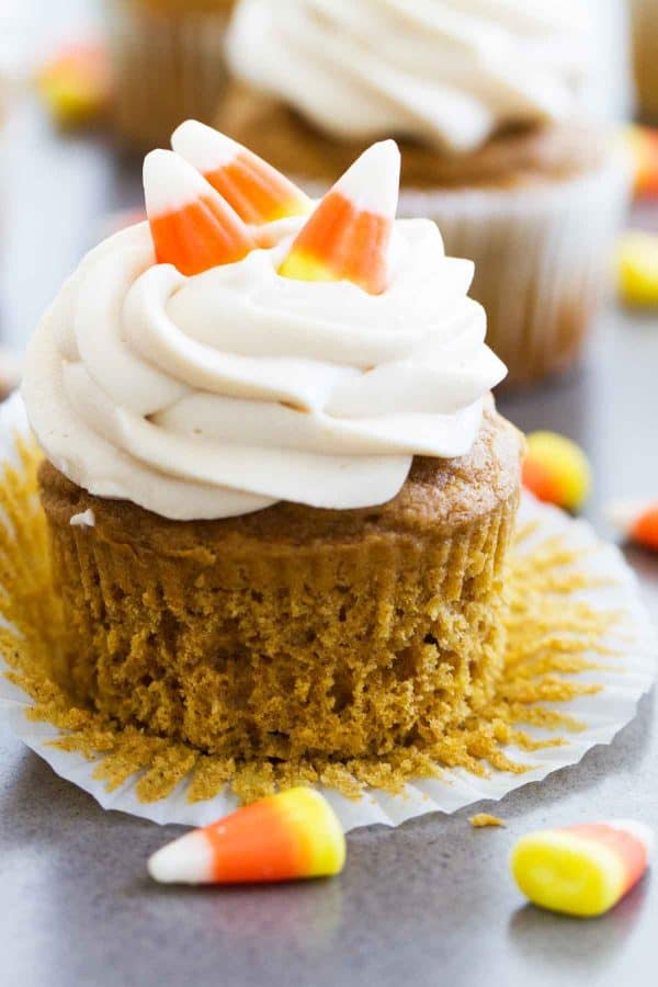 Cupcakes don’t get easier than these Quick and Easy Pumpkin Cupcakes! Only 5 ingredients in the cupcakes, these cupcakes are also frosted in my very favorite frosting!
